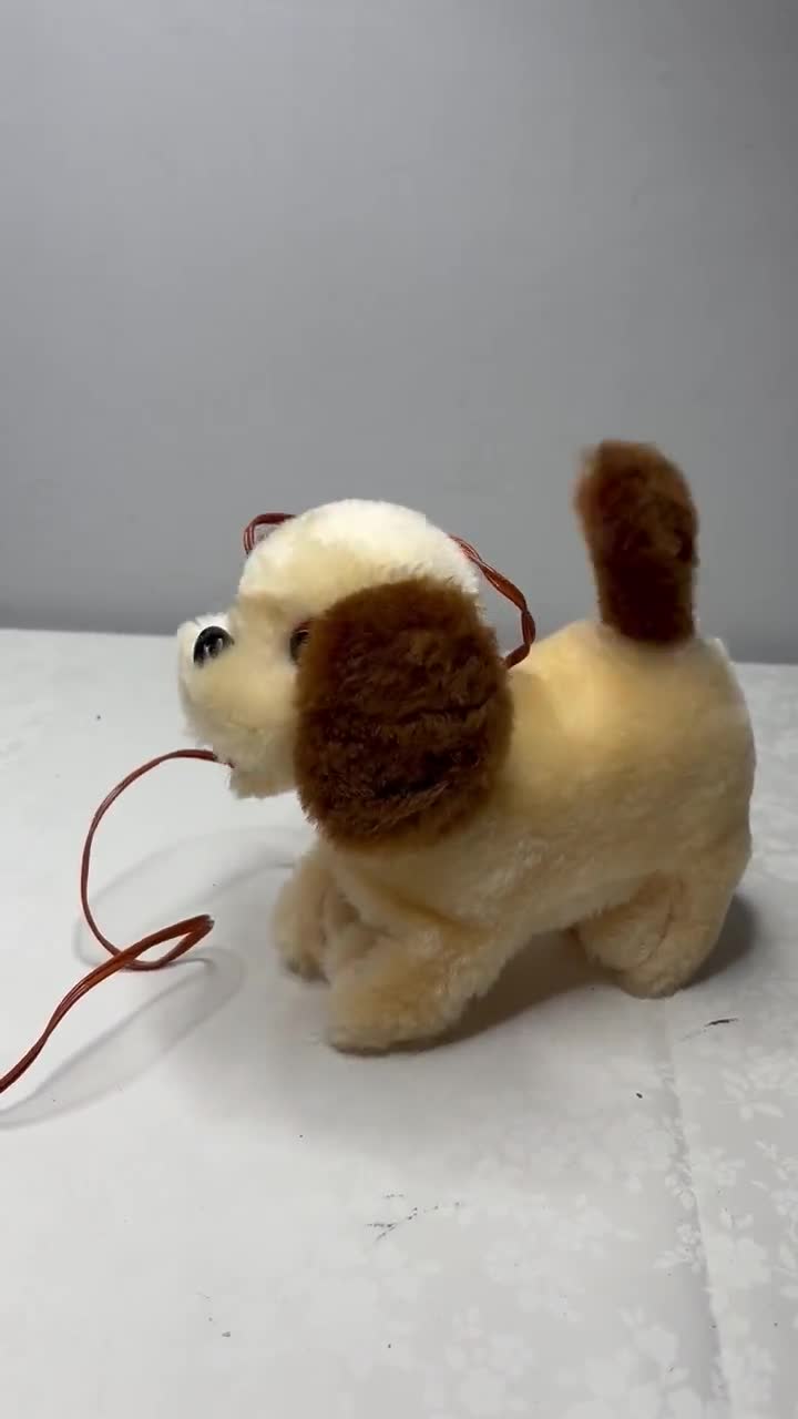 1980s Peppy Puppy Battery Operated Remote Control Plush Dog W/ Box