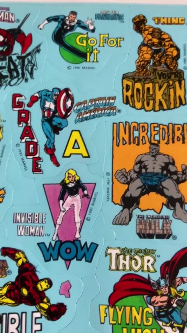 Vintage 90s Marvel Avengers Superhero Sticker Sheet - Etsy