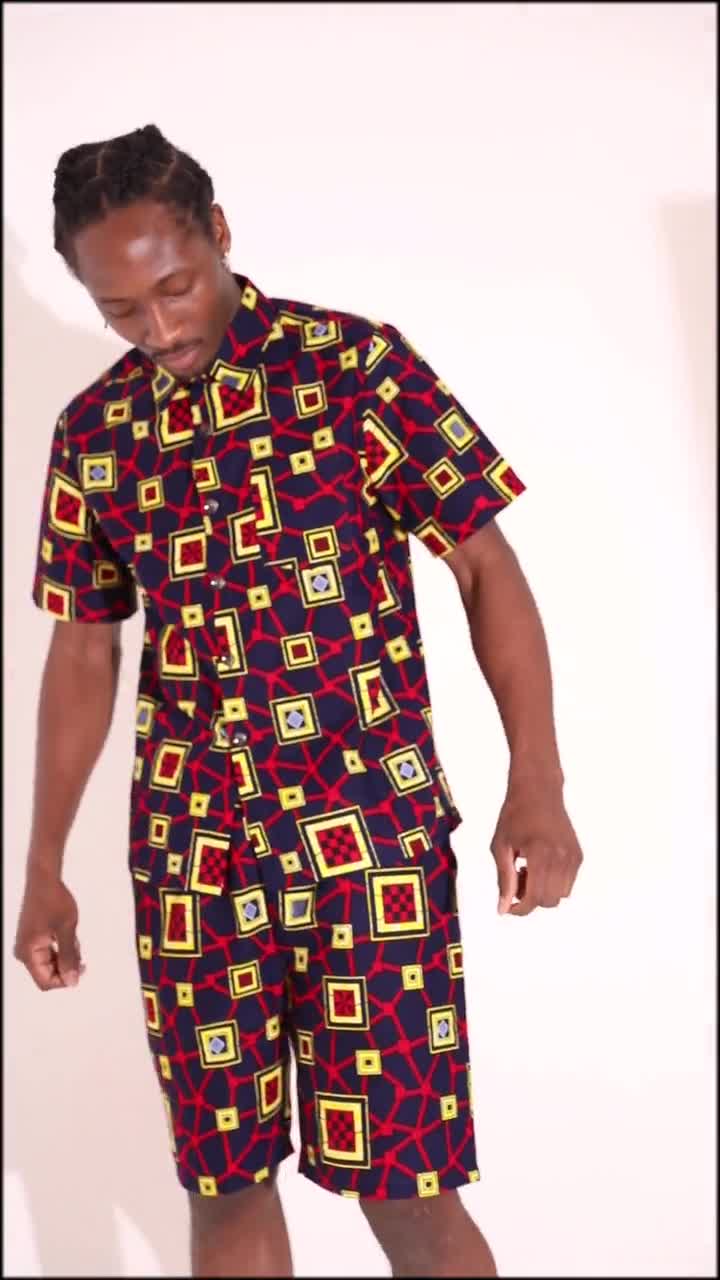 AAKAM::Tシャツ:1[RESALE] Adi Mens African Print Shirt, Slim Fit Shirt, African