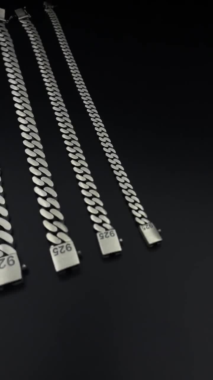 925シルバーカーブチェーンブレスレット、6 - 8 - 10 - 12 - 14 - 15MM