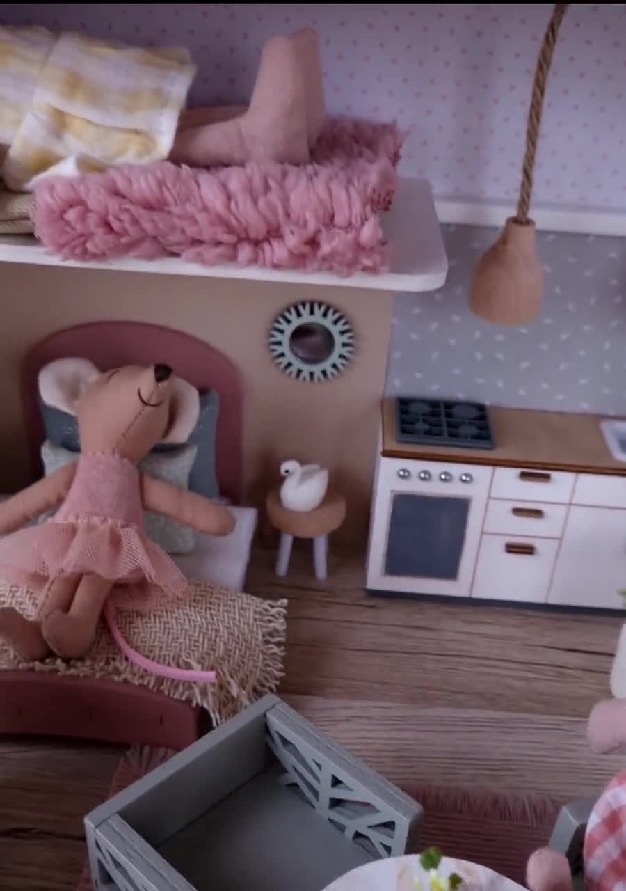 Melody Jane Tende In Miniatura Per Casa Delle Bambole – Rosa Velato Su Binario (Scala 1:12, 10x17cm) - 5