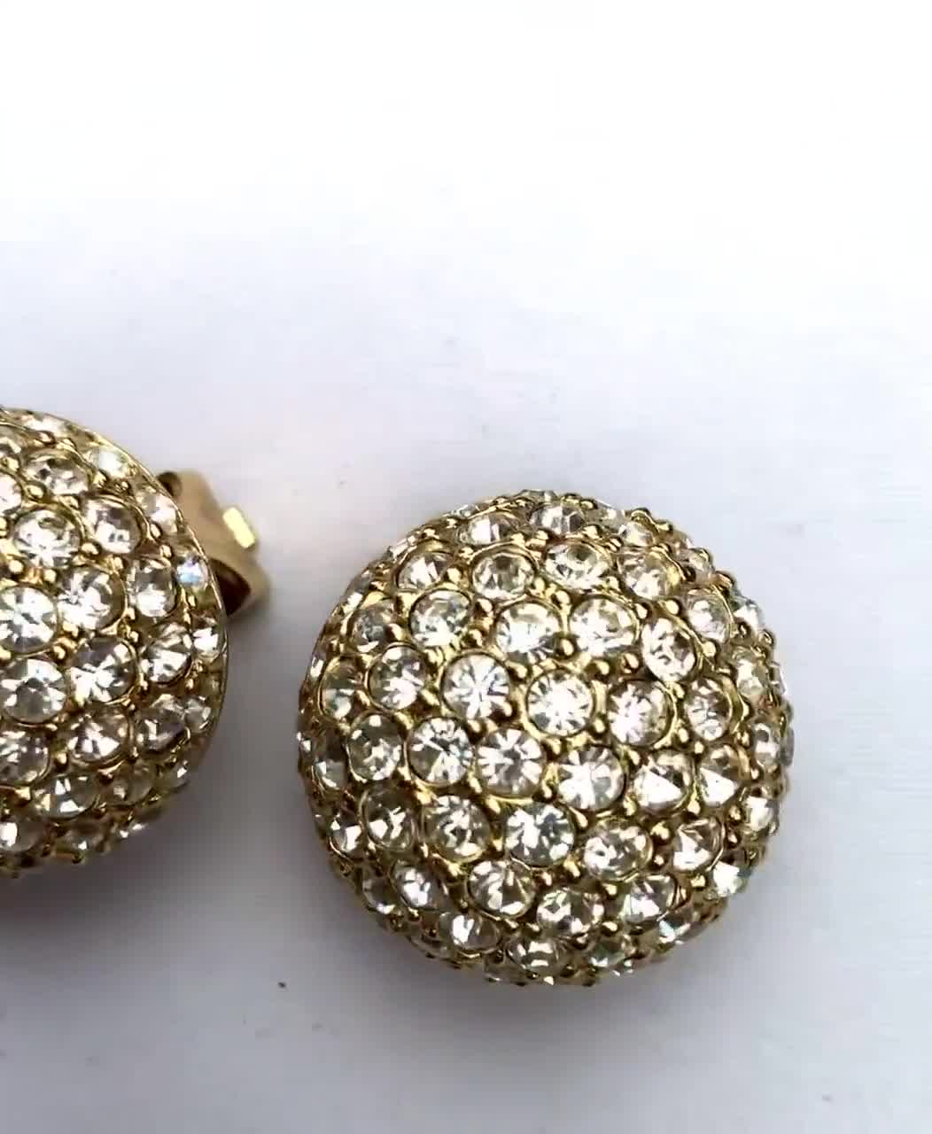 Vintage Christian Dior Rhinestone Designer Clip Earrings - Etsy