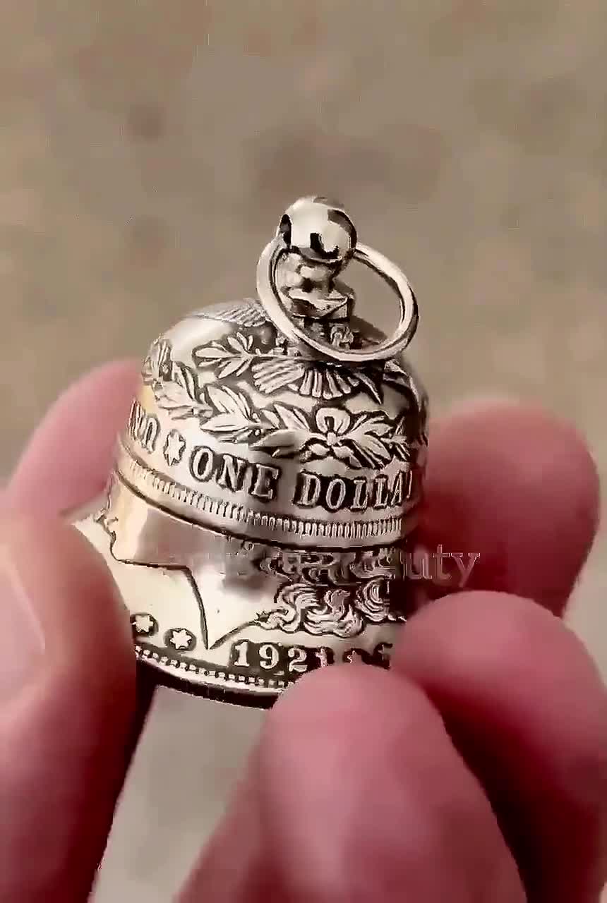 ブラシ　シルバー【アンティーク】バーミンガム　1921年製 (947) 1921 REAL Morgan Silver Dollar Bell – Handcrafted From Authentic
