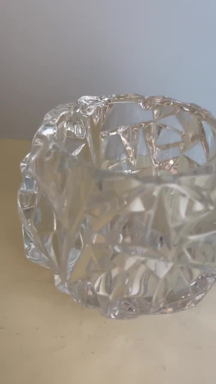 Tiffany & Co Vintage Crystal Rock Ice Cut Votive Tea Light Holder