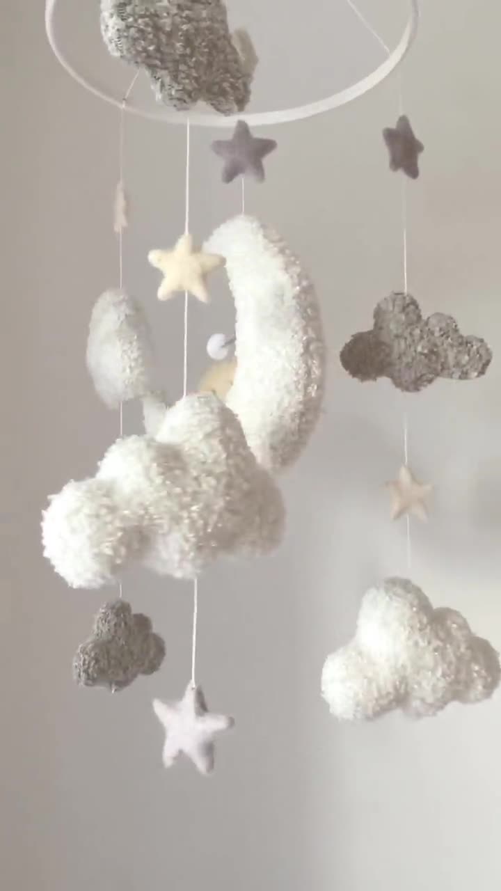 Bouclé Baby Mobile | Boucle Baby Mobile | Baby Mobile | Cot Mobile | Baby  Shower Gift | Neutral Baby Mobile | Moon Mobile | Cloud Mobile