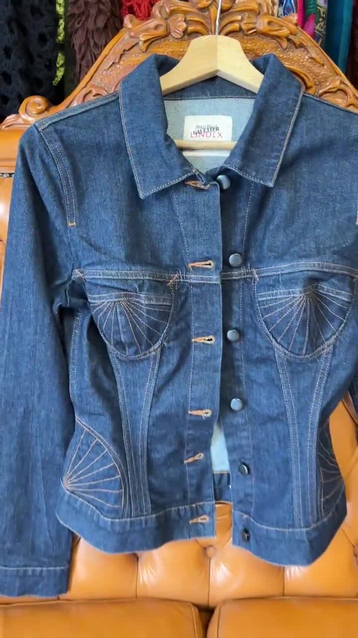 Jean Paul Gaultier Corset Bustier Denim Jacket Blazer Jean Paul Gaultier Corset Bustier Denim Jacket Blazer