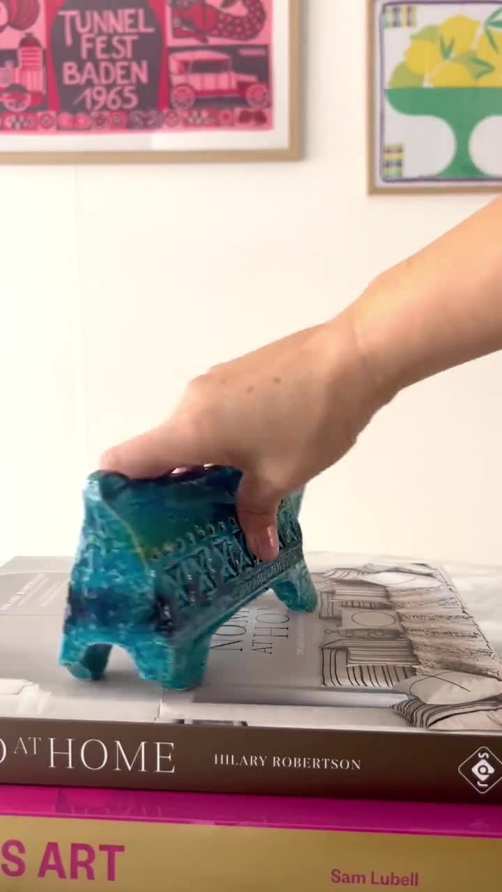 Bitossi Rimini Blu Ram: Mid-century Modern Italian Ceramic Animal