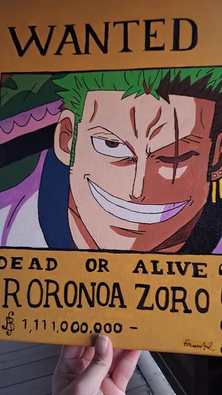 Wanted Zoro - One Piece - Etsy