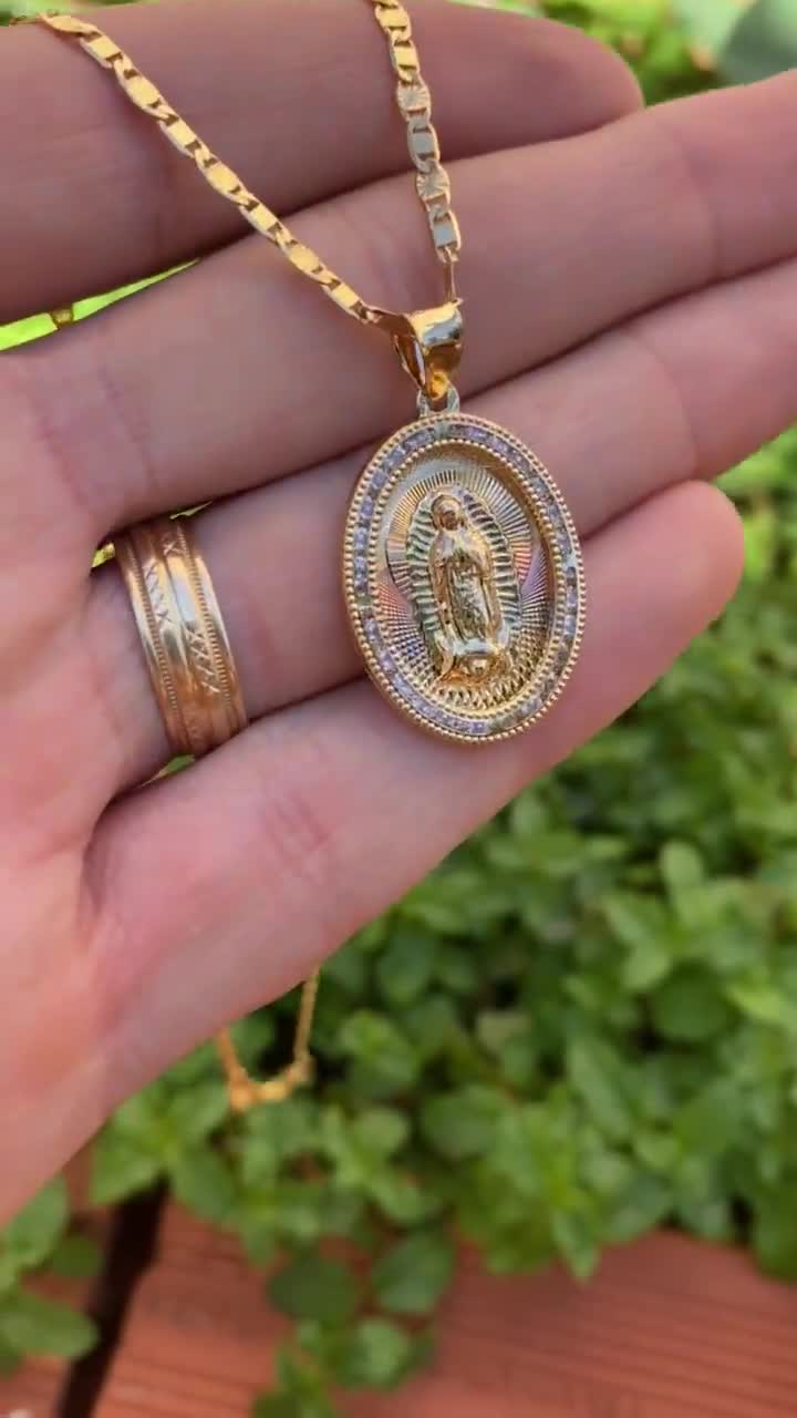 Collana Cristiana Con Ciondolo A Forma Di V - Semino Di Senape In Acciaio Inox Placcato Platino/Oro Rosa, Con Zirconia, Regolabile 45-50 Cm - 4