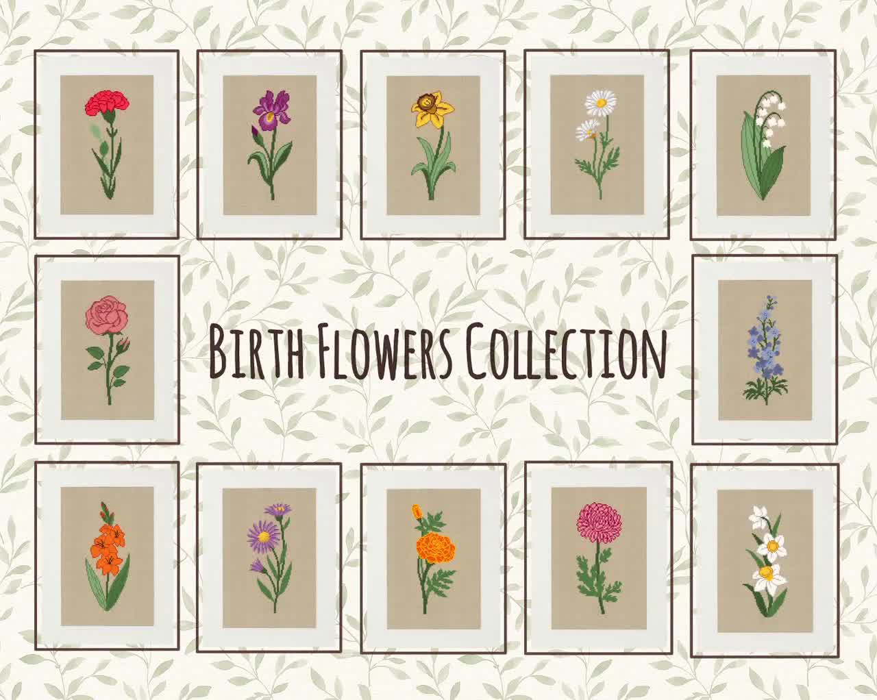 スズランのクロスステッチパターン：5月の誕生花（PDFパターン