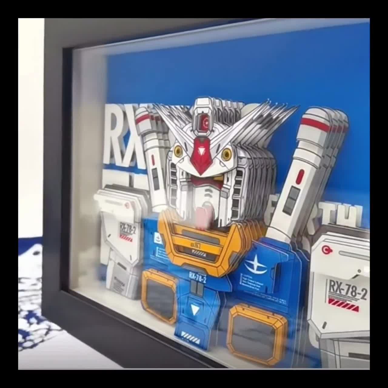 3D Paper Cut Gundam Framed Paper Art Wall Desk Decor -  Hong Kong