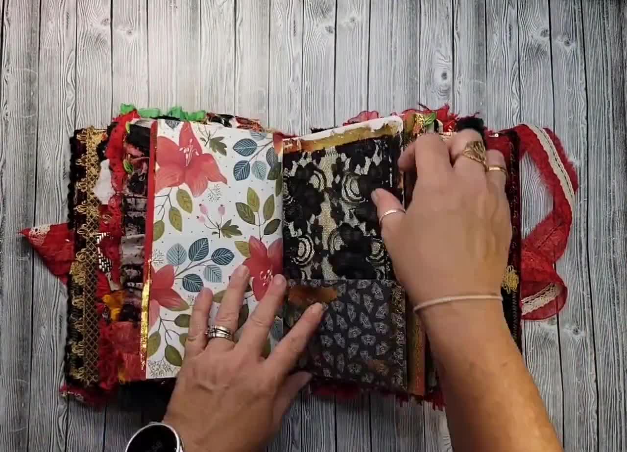 Red and Black Boho Junk Journal - Exotic Chunky Boho Style