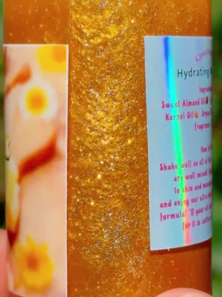 NUEVOS aromas / Aceite corporal extra brillante personalizado / Aceite corporal con purpurina / Aceite corporal personalizado / Aceite brillante personalizado / Aceite corporal artesanal video poster
