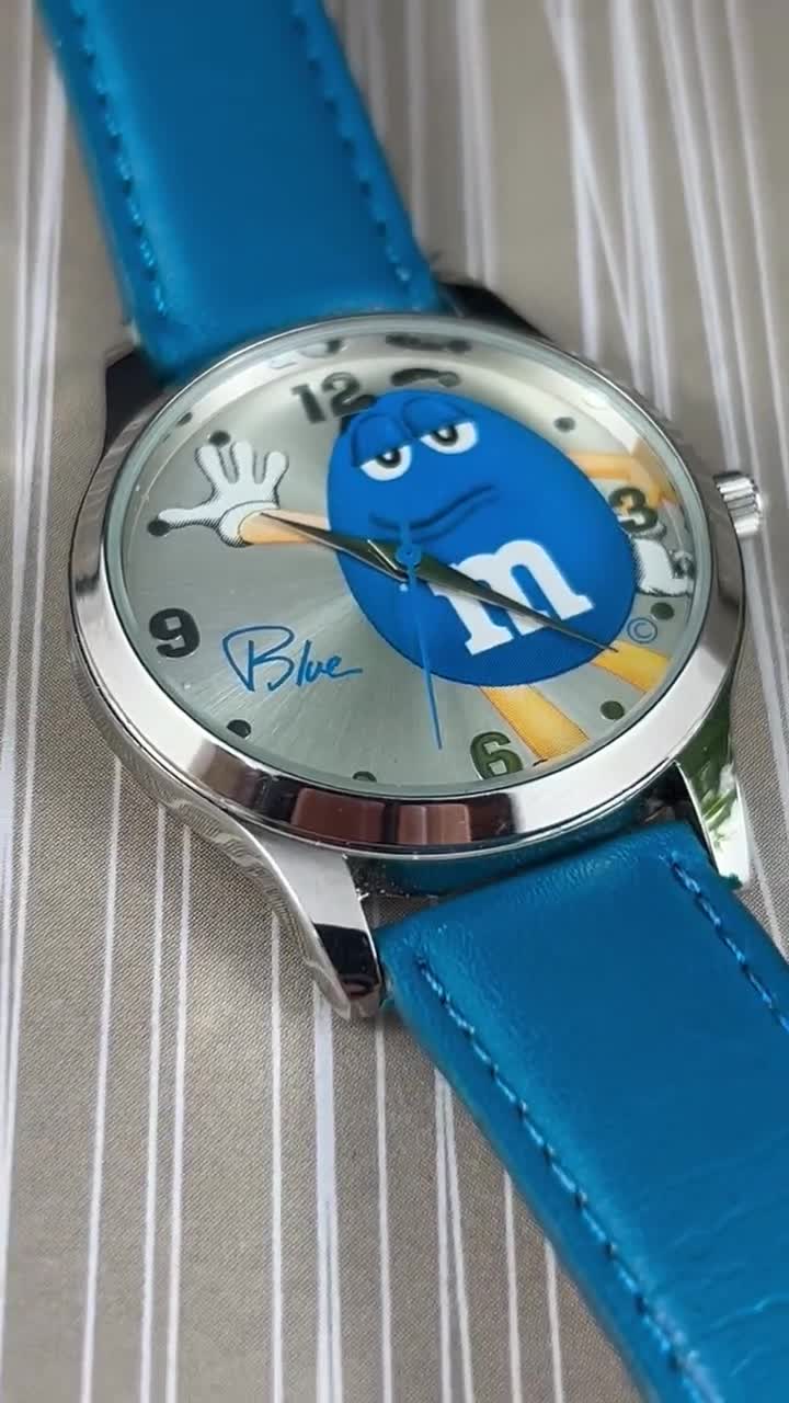 M&ms Blue Promotional Mars Candy Silver-tone Quartz Adult Watch by