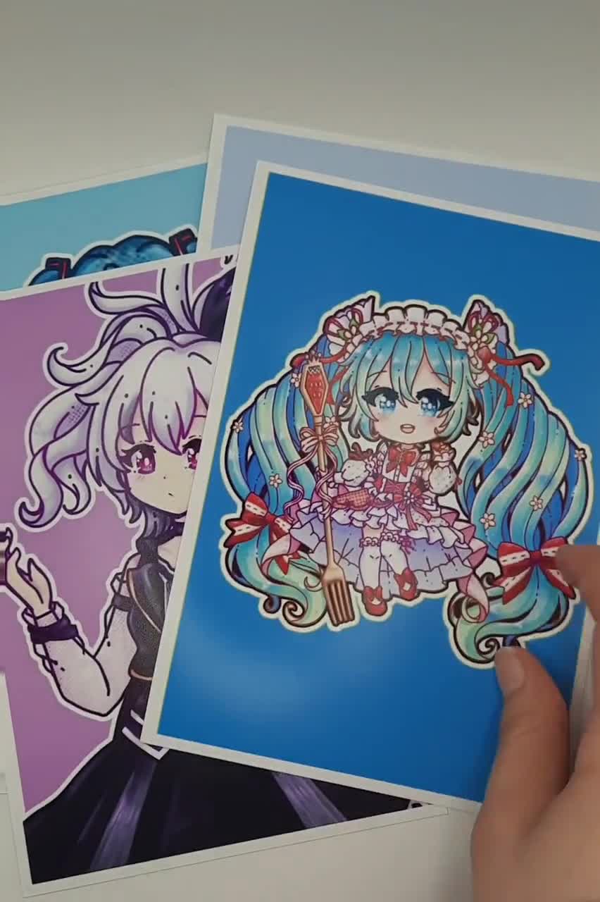 Hatsune Miku Holographic and Vinyl Chibi Stickers snow Miku, Sakura Miku,  and More Kawaii Vocaloid Weatherproof Laminated Stickers 