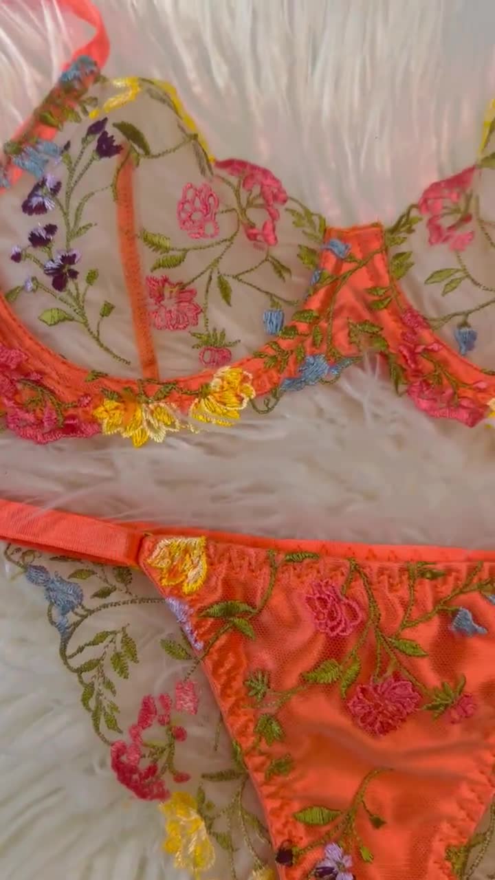 Floral Lingerie Sexy Embroidery See Through Lace Underwire Bra Thong Fancy  Women Underwear Intimate Exotic Set - AliExpress