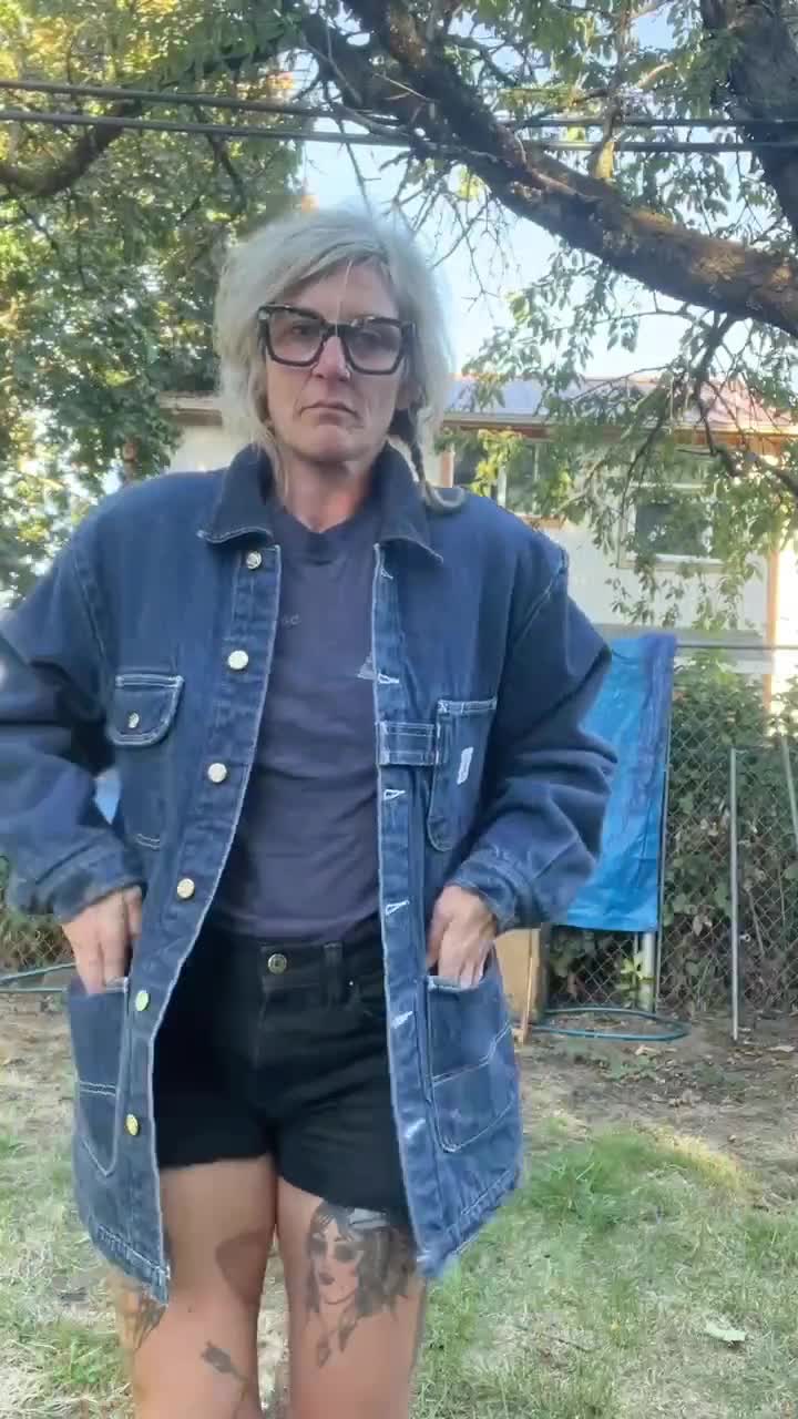 Fireman's Chore 1980's Vintage Denim Blanket Lined Chore Jacket