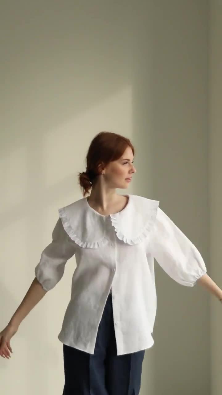 トップス HOLIDAY CHECK LINEN BIG COLLAR BLOUSE 514xiQ4-MHL._UY350_.jpg