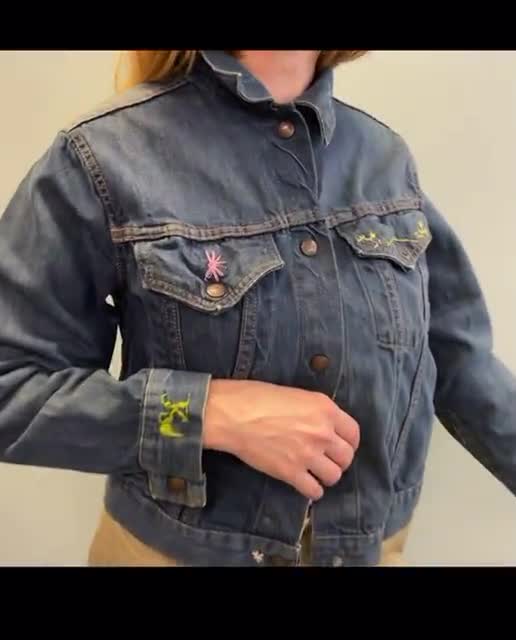 ヴィンテージ60年代リーバイス刺繍入りデニムジャケット：クロップド丈