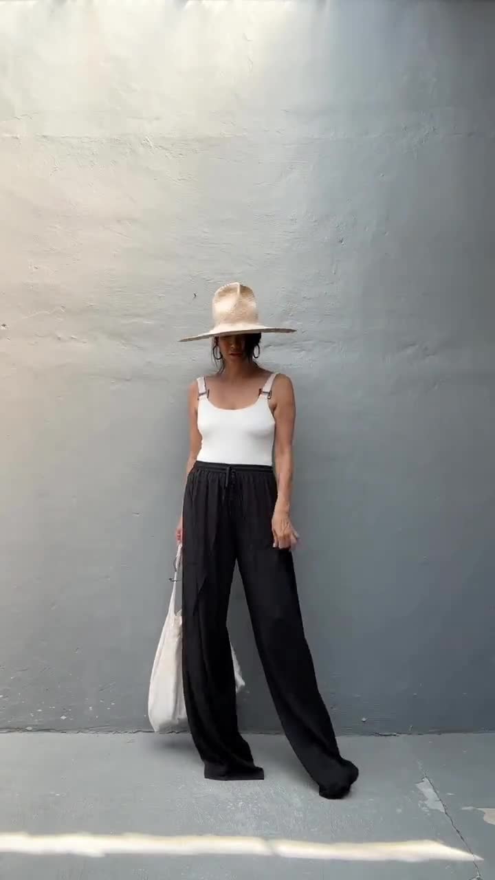 Sb01/47inch, Over Length Pants,trendy ,boho Pants,wide Leg