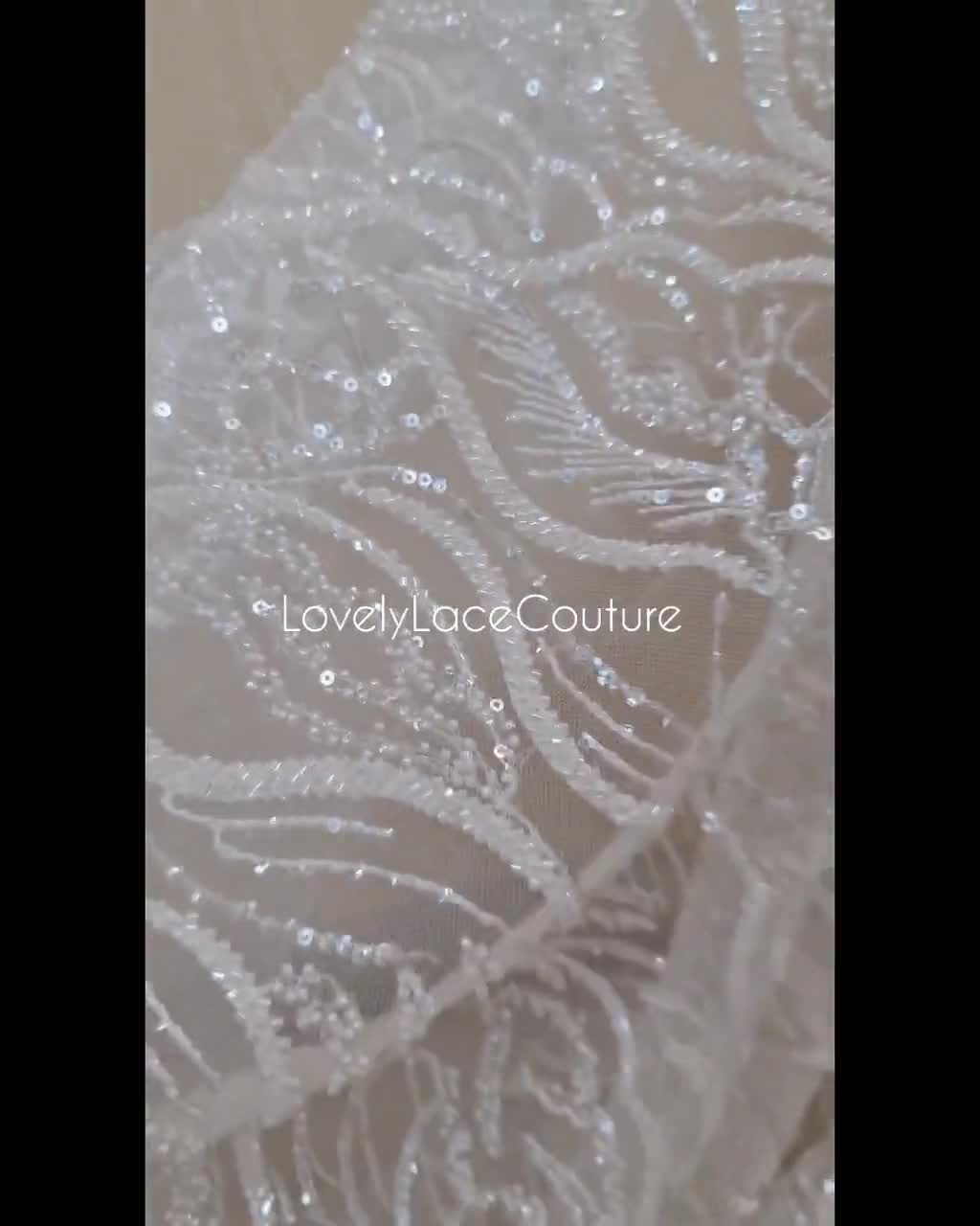 LL-1374, Luxurious Bridal Lace Fabric With Modern Abstract
