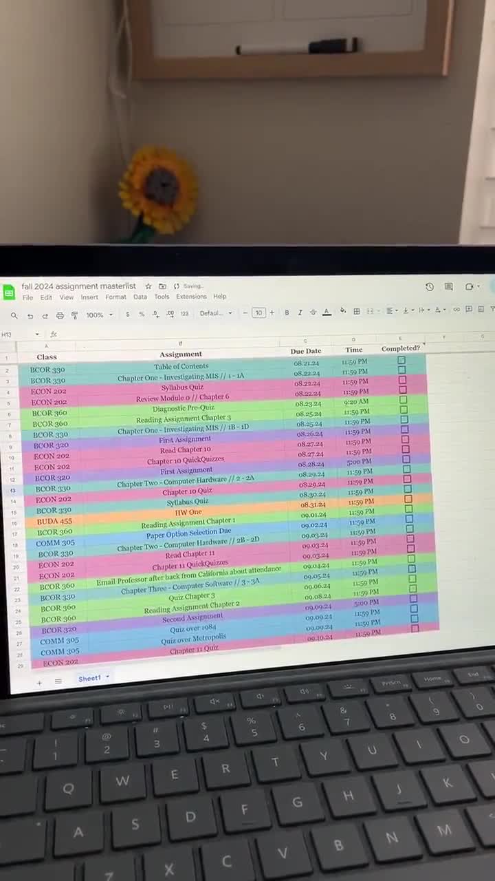 Class Assignment Tracker Template - Task tracker, College planner, Class planner, Student tracker, academic tracker, excel, digital download video poster