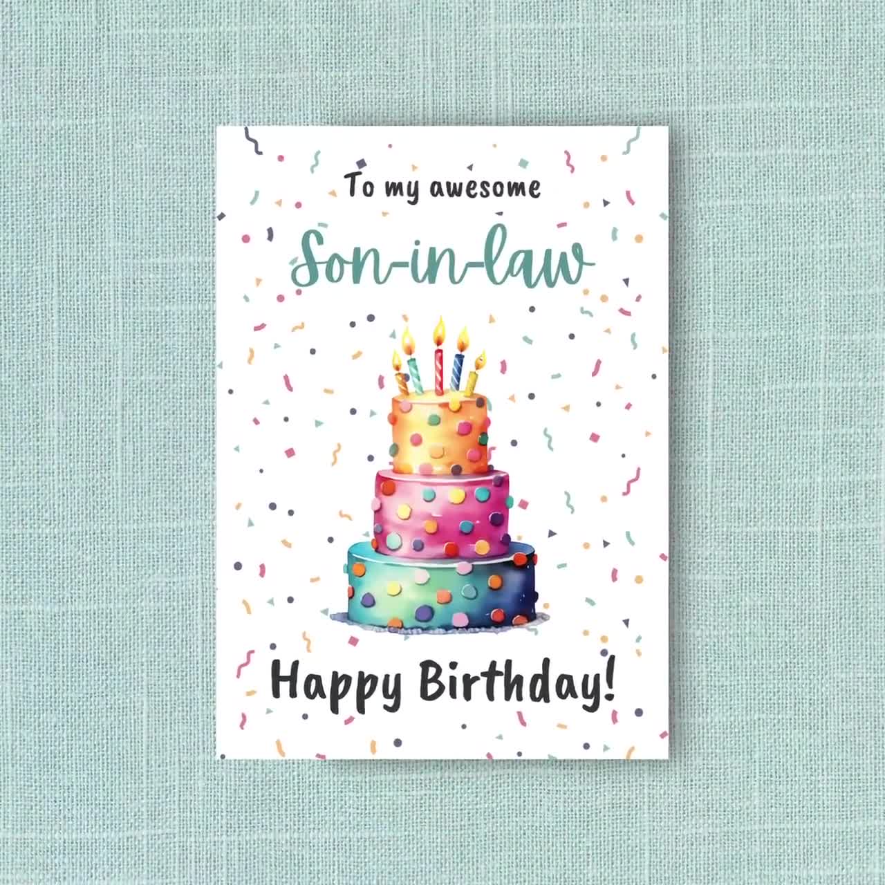 birthday-card-for-son-in-law-happy-birthday-greeting-card-from-mother-in-law-to-my-awesome-son-in-law-birthday-watercolor-confetti-cake-etsy
