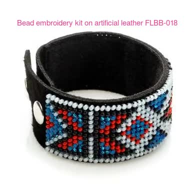 DIY Bead Embroidery Kit, Bracelet on Leather Kit, Beaded Bracelet Kit,  Jewelry Making Kit, Gift for Women 