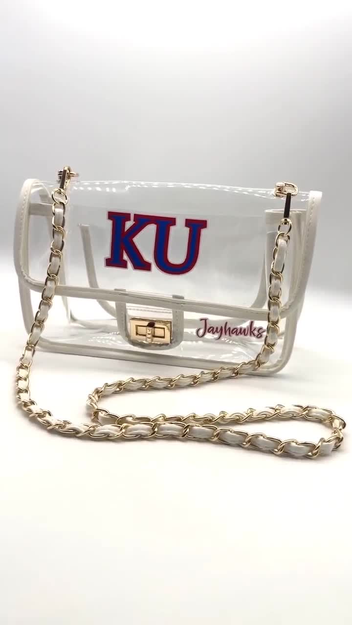 Clear Stadium-approved Purse With Chain Detail 