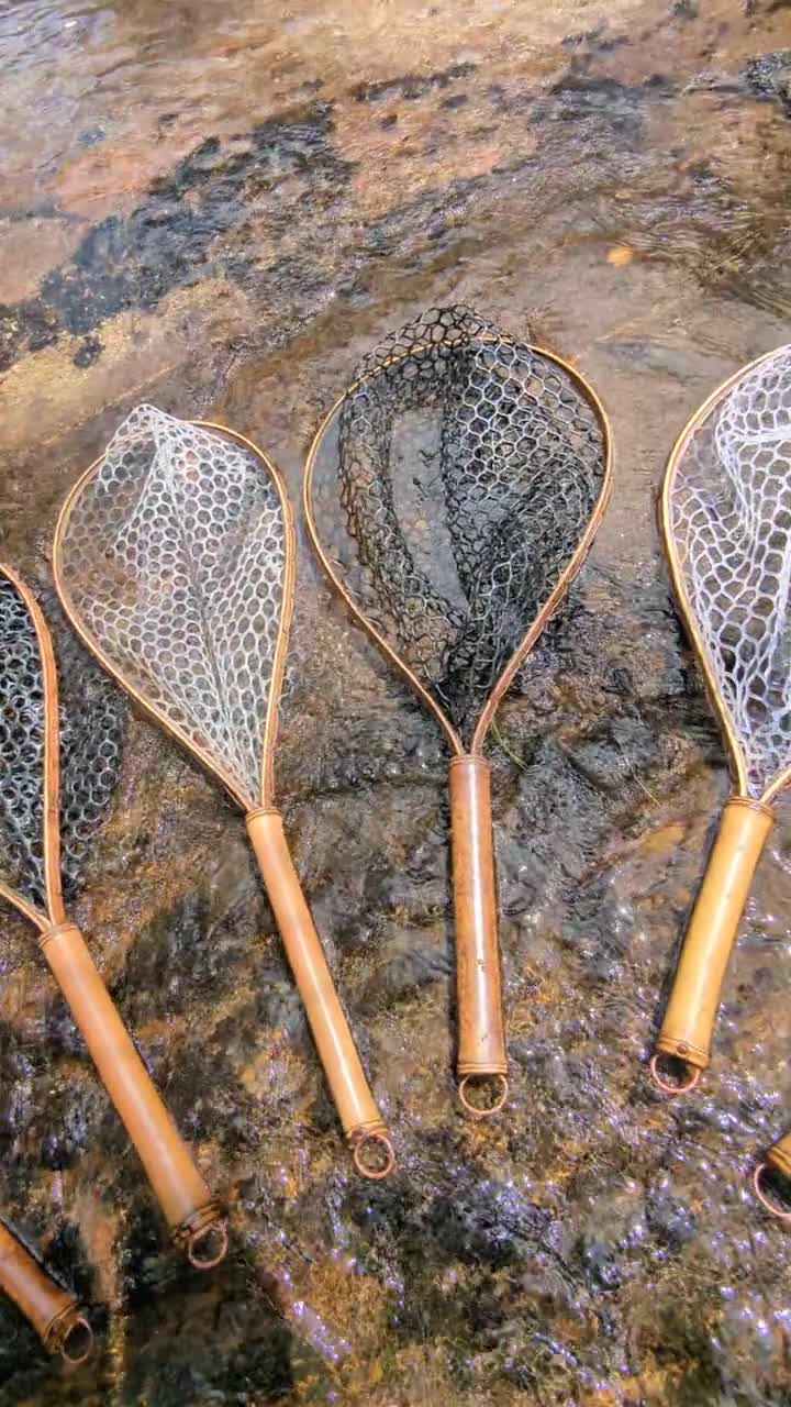 Medium Fly Fishing Net, Bamboo & Copper Landing Net Handmade in