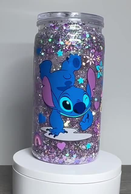 Plastic 16oz Snow Globe Tumbler Cup - Stitch #8 video poster