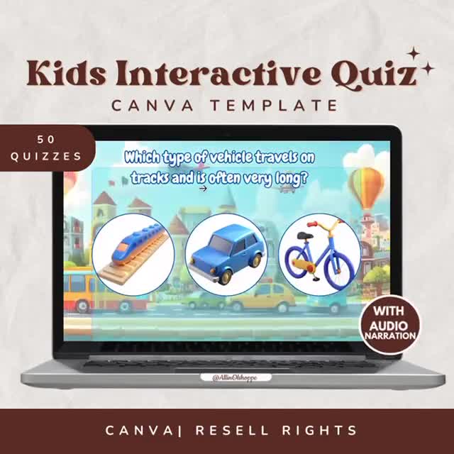 Interactive Kids Quiz Game | Kids Educational Canva Template | Homeschool Learning video poster