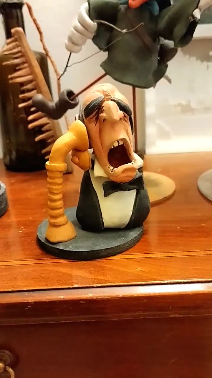 Edgar the butler Handmade polymer clay action figure. Unique collectible., image size:720x1280