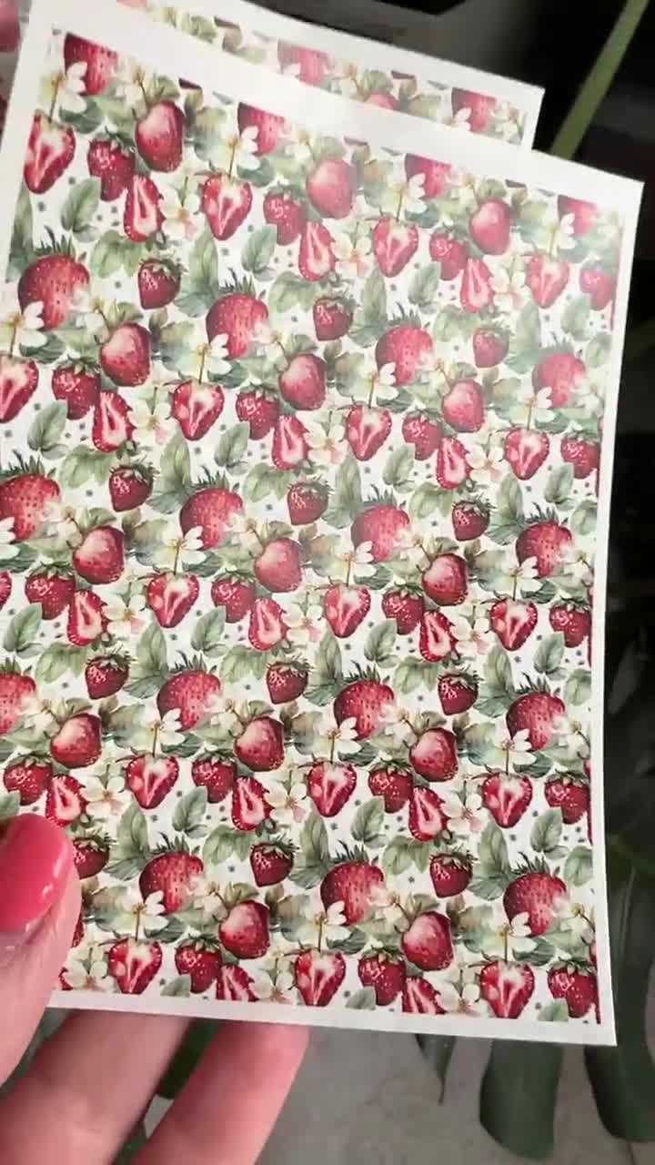 Transfer Sheet for Polymer Clay, Water-Soluble Paper, Strawberries