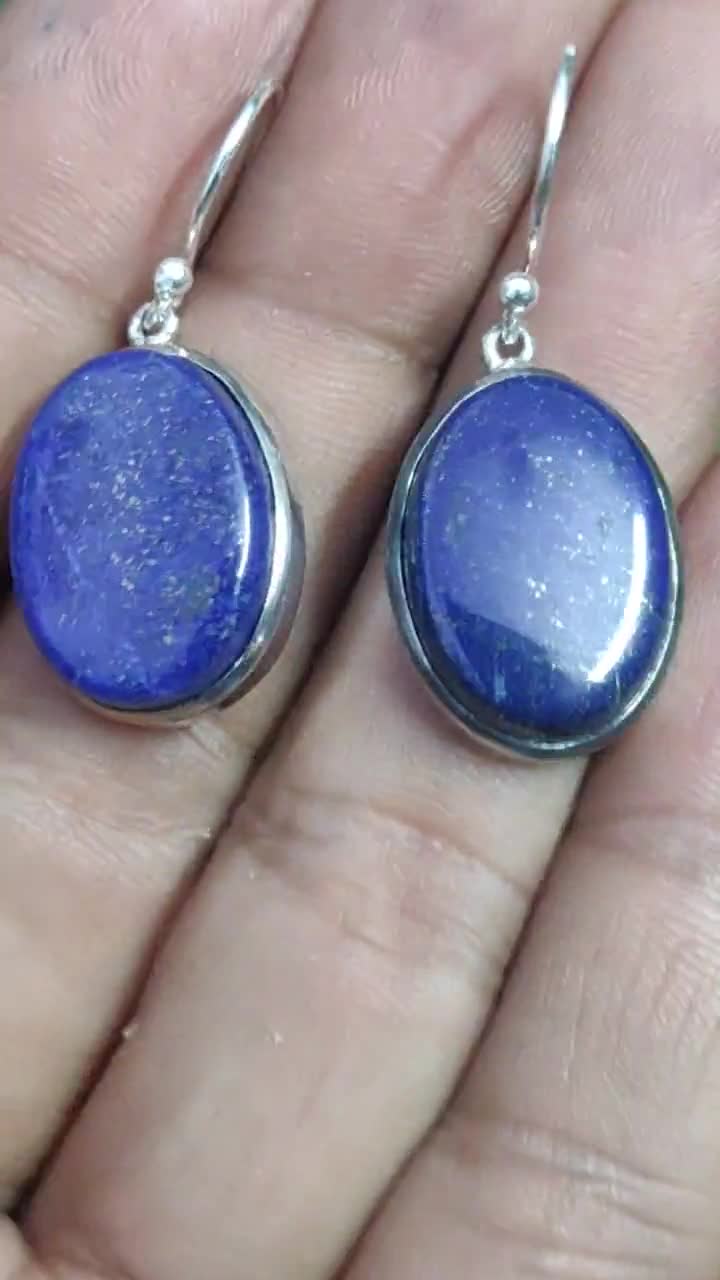 Orecchini Pendenti In Argento Sterling 925 Con Lapislazzuli - Foto 13