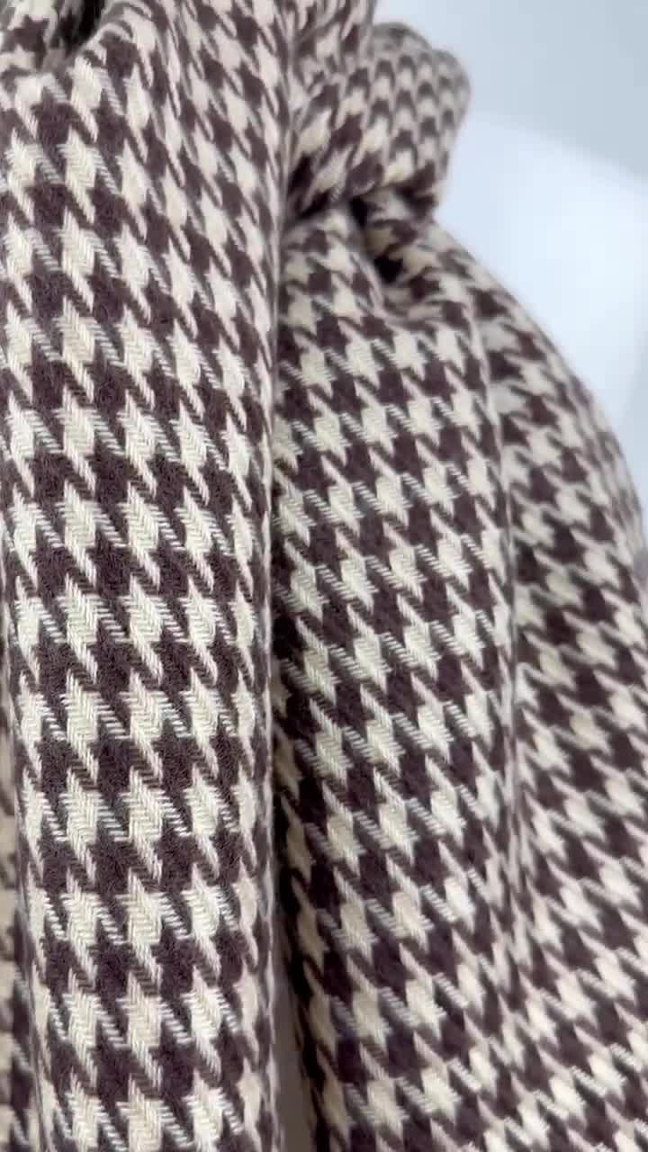 Camel Beige Brown Tan Houndstooth Neck Scarf| Unisex Soft