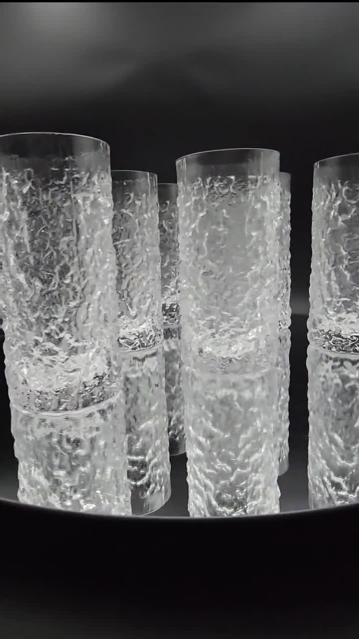 Vintage Set of 6 Whitefriars Glacier Highball Tumblers - Geoffrey