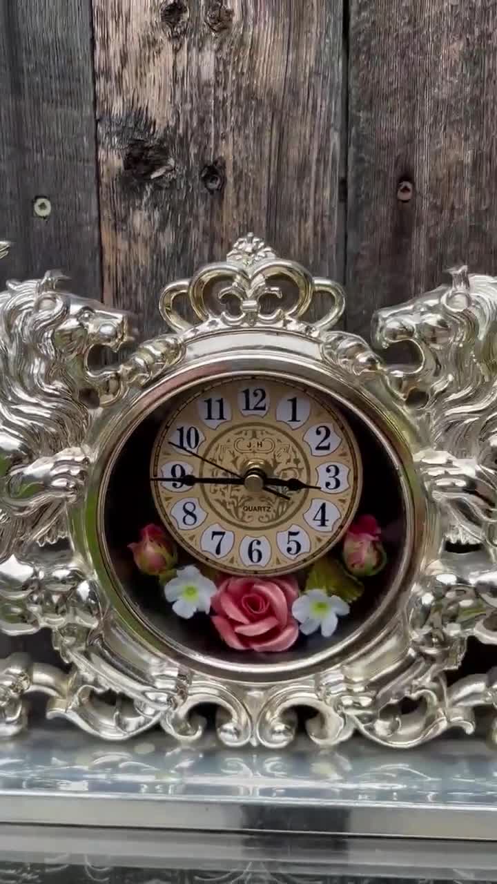Vintage J.H Winged Lion Mantle Clock - Bold MCM Decor, 1970s