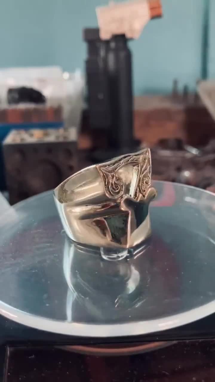 7 Number Seven Ring for Men Made of Sterling Silver 925 Western