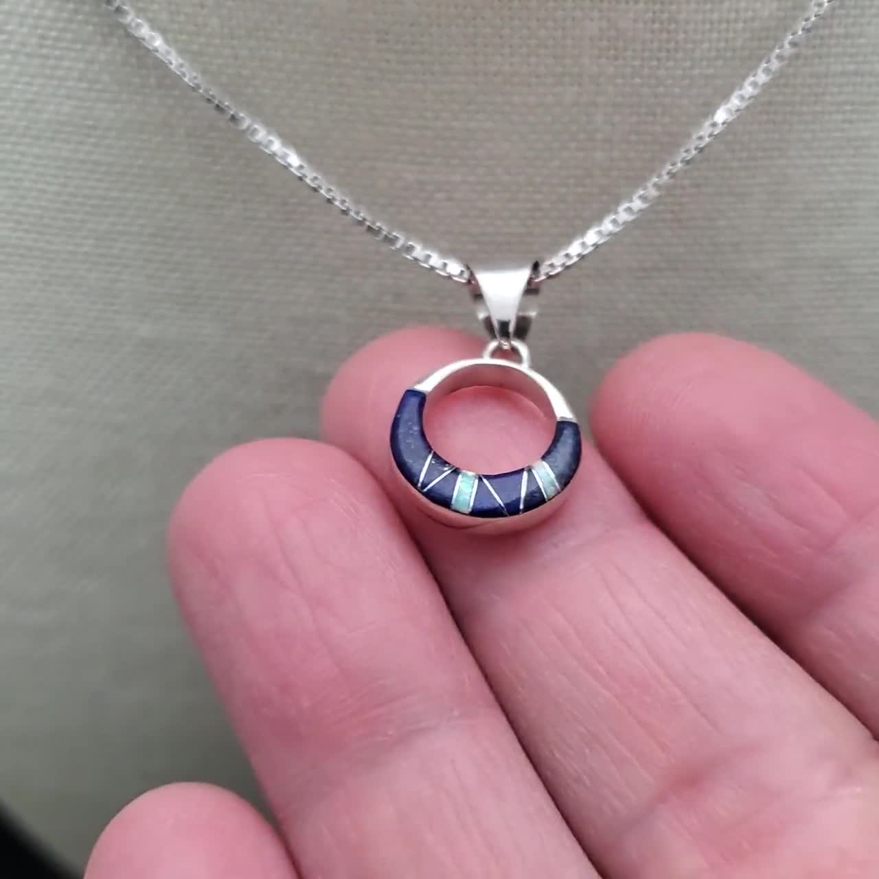 QQ-332 | 上品なオパール ラピスラズリ ペンダント ネックレス