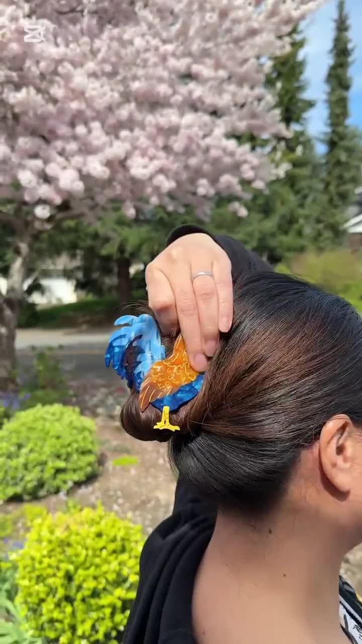 Jumbo Rooster Hair Claw: Sculptural Cellulose Acetate Clip video poster