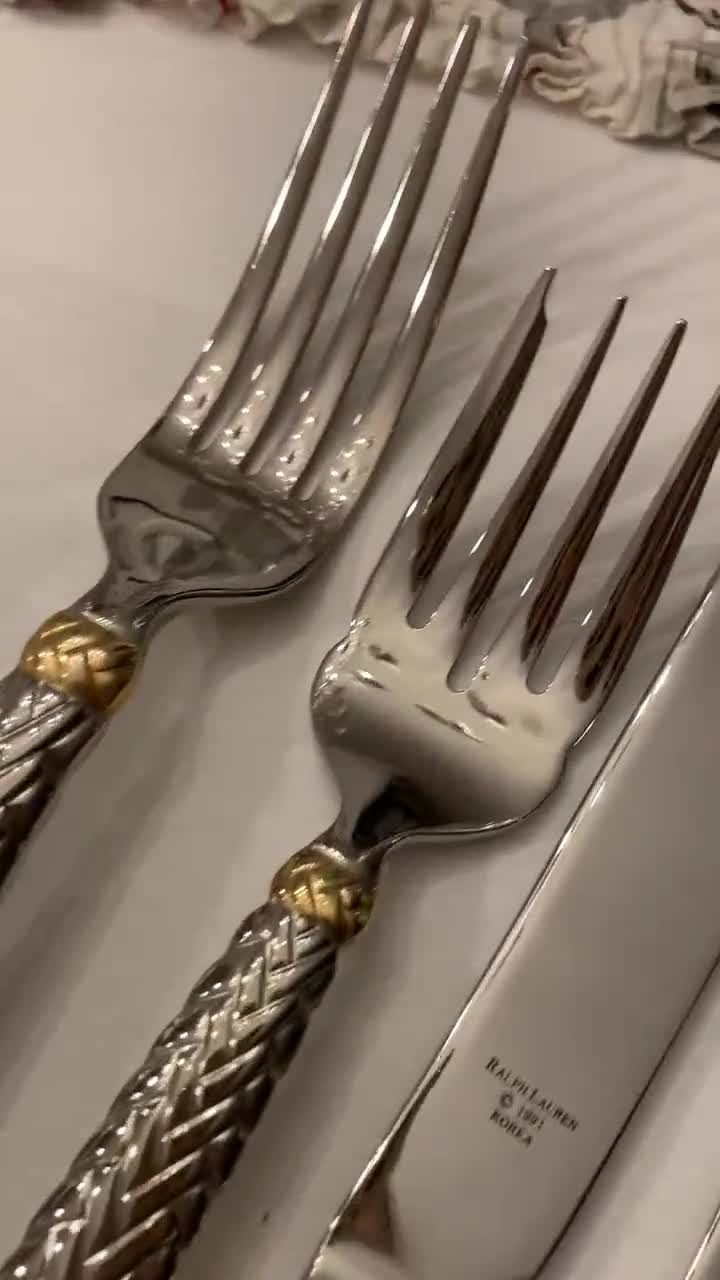 Ralph Lauren Golden Equestrian Braid Flatware Selling