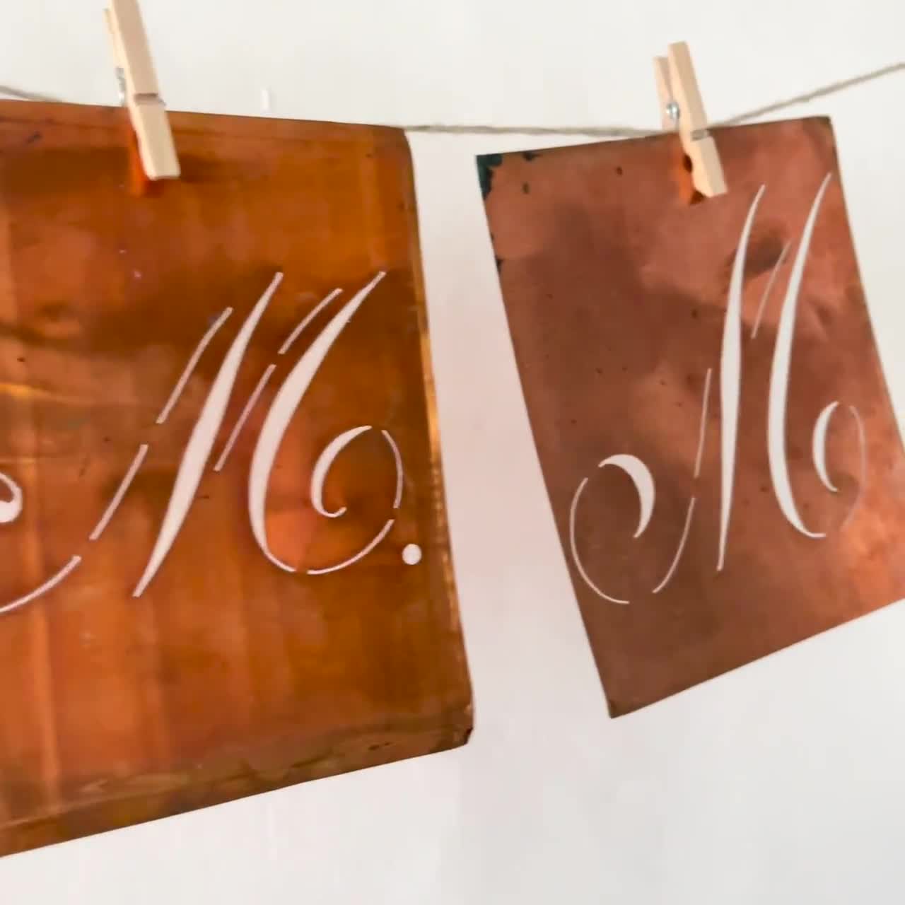 Copper Sheet Stencils for Embroidered Monograms –