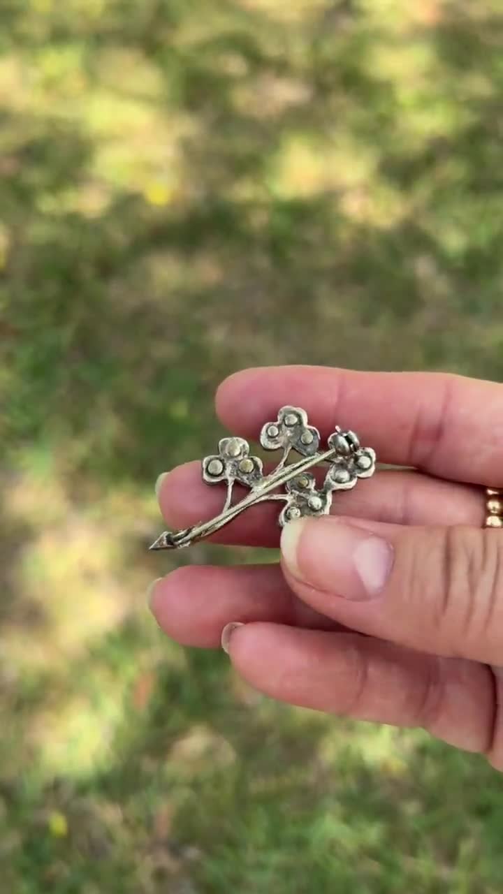 CONNEMARA MARBLE ブローチ Vintage Connemara Marble Shamrock Brooch | Lucky Clover