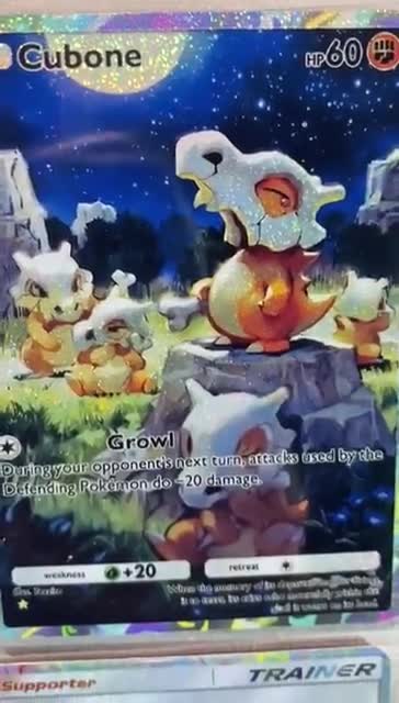 shiny cubone pokemon card - 104/165 - Pokemon 151 - Reverse Foil This attack does 10 damage for each heads. Cubone shiny shining card fan