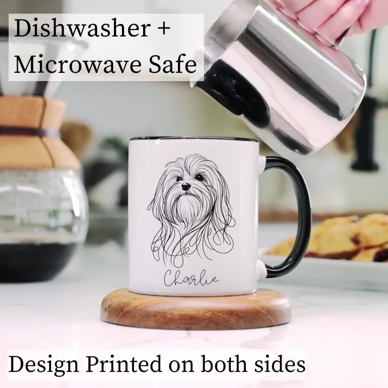Tazas De Café Personalizadas Para Perros Malteses, Regalos Para Los Amantes De Los Perros, Taza De Café De Perro Maltés Con Nombre Personalizado, Taza De Cerámica Negra Para Amantes De Los