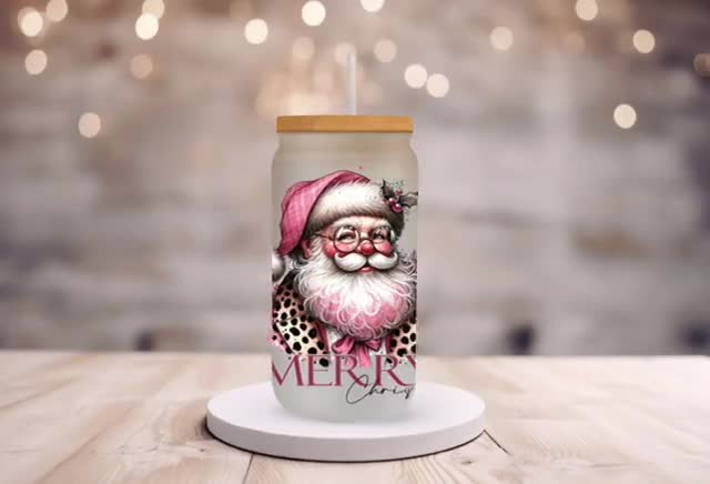 UVDTFラップ サンタ メリークリスマス コケット リボン 16オンス 缶