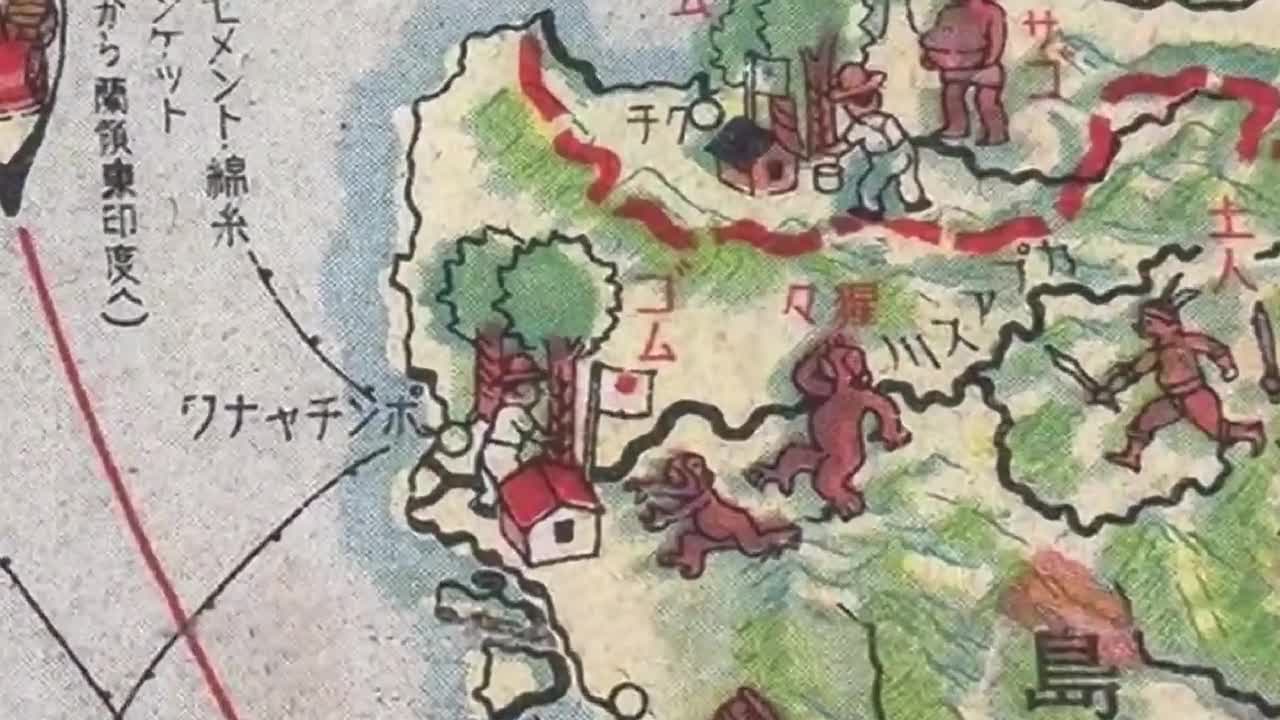 東アジア地図プリント：1940年代の東南アジア、ヴィンテージ装飾