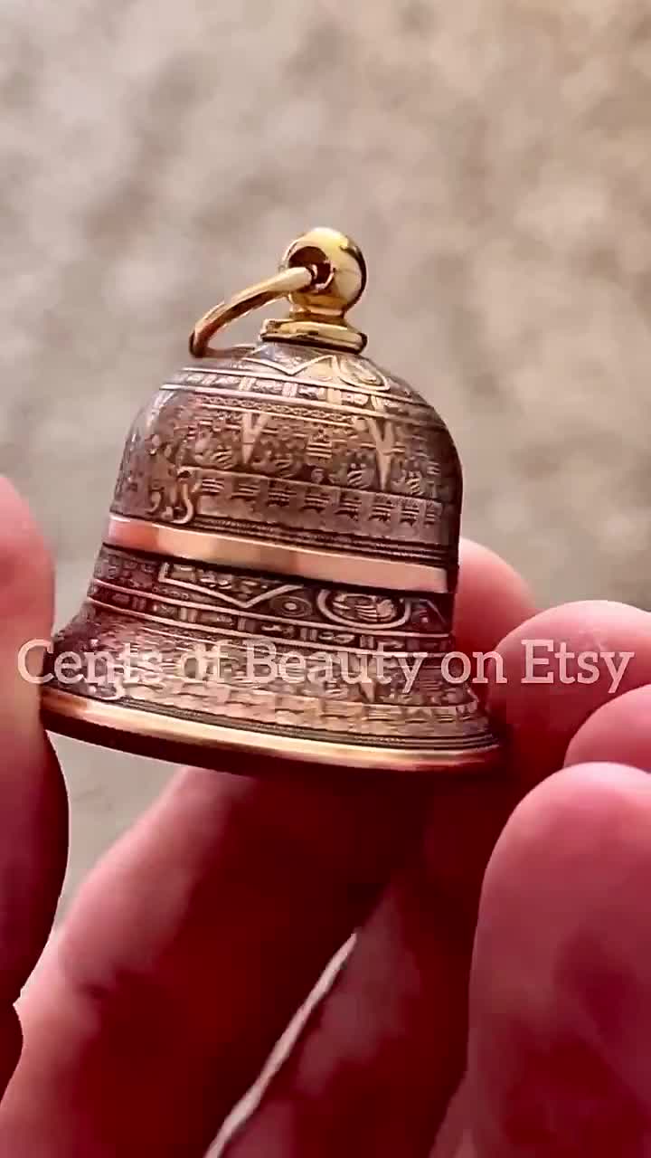 Aztec Calendar Copper Motorcycle Bell – Handmade From .999 Fine