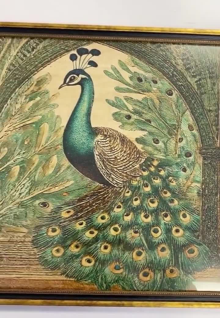 Art Deco Peacock Serving Tray - Peacock by the Moon good